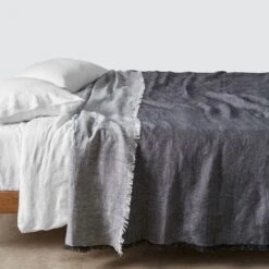 Arya Linen Bed Blanket -Home Sale Shop Arya Linen Bed Blanket Midnight 1 59e3bd86 f5fe 44d2 bb2f 04838020c35f