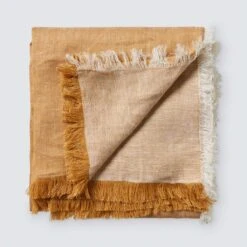 Arya Linen Bed Blanket -Home Sale Shop Arya Linen Bed Blanket Turmeric 3