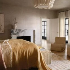 Arya Linen Bed Blanket -Home Sale Shop Arya Linen Bed Blanket Turmeric 5