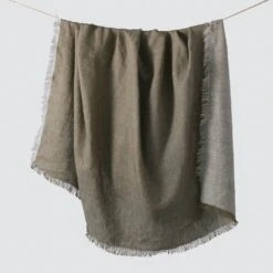 Arya Linen Throw -Home Sale Shop Arya Linen Throw Olive 1