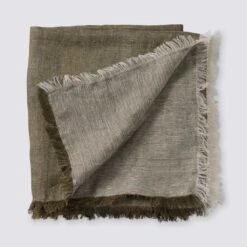Arya Linen Throw -Home Sale Shop Arya Linen Throw Olive 3