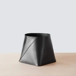 Azad Tall Leather Storage Bins -Home Sale Shop Citizenry BoltMarch15 24865 Final