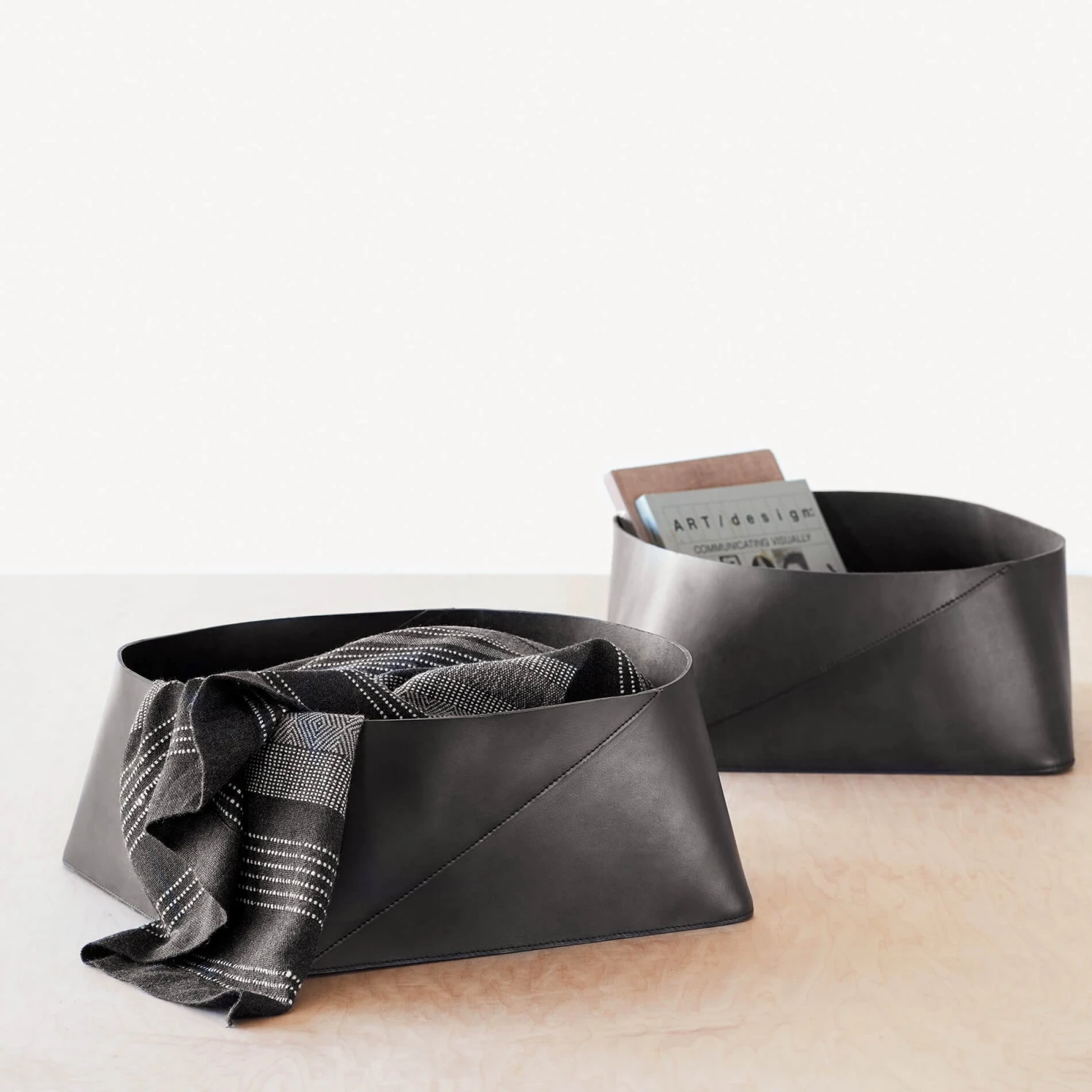 Azad Low Leather Storage Bin 4 Azad Low Leather Storage Bin - Image 2