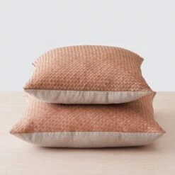 Dhara Leather Square Pillow -Home Sale Shop Dhara Leather Square Pillow Small 12