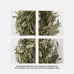 Fresh Olive And Dried Floral Garland - 6 Ft -Home Sale Shop Fresh Greenery Over Time Graphic