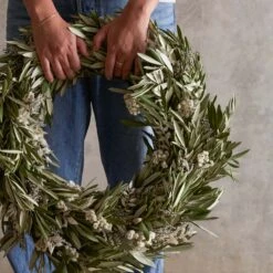 Fresh Olive And Dried Floral Wreath -Home Sale Shop Fresh Olive and Dried Floral Wreath Medium 3