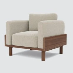 Helm Armchair -Home Sale Shop Helm Armchair Performance Linen Weave Dune 1