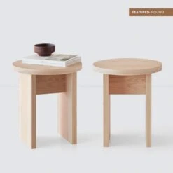 Hinoki Wood Side Table -Home Sale Shop Hinoki Wood Side Table Round 14 With Label bb7d9b53 b7cf 4eb0 9671 5fe245e8f202