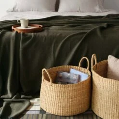 La Calle Alpaca Bed Blanket 16 La Calle Alpaca Bed Blanket -Home Sale Shop La Calle Alpaca Bed Blanket Olive 5