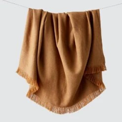 La Calle Alpaca Throw -Home Sale Shop La Calle Alpaca Throw Mustard 1