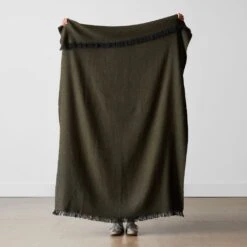 La Calle Alpaca Throw -Home Sale Shop La Calle Alpaca Throw Olive 3