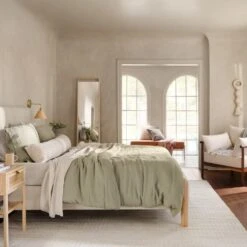 Laurel Bed With Low Footboard 27 Laurel Bed With Low Footboard -Home Sale Shop Laurel Bed Low Footboard Cotton Linen Oat Maple Wood 3