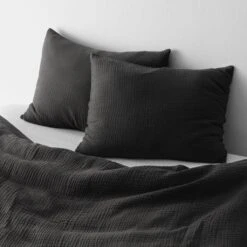 Organic Cotton Gauze Duvet Set -Home Sale Shop Organic Cotton Gauze Duvet Set Charcoal 1