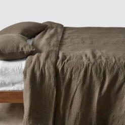 Organic Cotton Gauze Duvet Set -Home Sale Shop Organic Cotton Gauze Duvet Set Olive 3