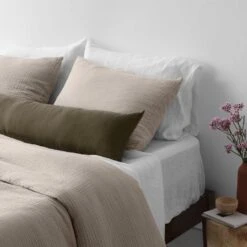Organic Cotton Gauze Duvet Set -Home Sale Shop Organic Cotton Gauze Duvet Set Tan 4