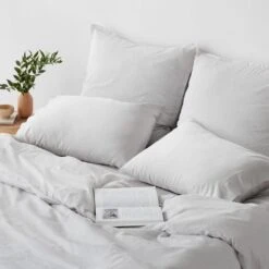 Organic Resort Cotton Duvet Cover -Home Sale Shop Organic Turkish Cotton Duvet Light Grey Stripe 4 89c0470b 0f0c 4736 a68c 8712026eb941