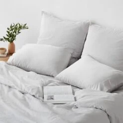 Organic Resort Cotton Euro Shams -Home Sale Shop Organic Turkish Cotton Euro Shams Light Grey Stripe 5 f4e1f8d5 72cc 460b a546 3647959f377c