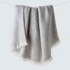Rowan Mohair Throw 33 Rowan Mohair Throw -Home Sale Shop Rowan Mohair Throw Dove Grey 1