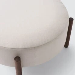 Santo Round Ottoman -Home Sale Shop Santo Round Linen Ottoman 5