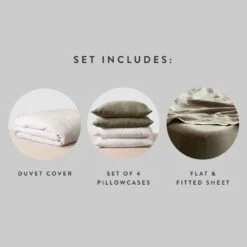 Stonewashed Linen Curated Bed Bundle -Home Sale Shop Stonewashed Linen Bed Bundle Earth Series 7 624665b5 d97f 4b7e 9965 35c61a7ed274