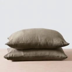 Stonewashed Linen Curated Bed Bundle -Home Sale Shop Stonewashed Linen Pillowcases Olive 1