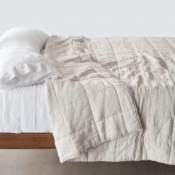 Stonewashed Linen Quilt -Home Sale Shop Stonewashed Linen Quilt Sand Stripe 1