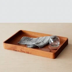 Tikal Rectangular Wood Tray -Home Sale Shop Tikal Rectangular Wood Tray Mahogany Large 1