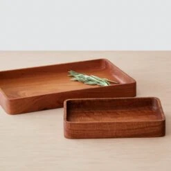 Tikal Rectangular Wood Tray