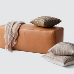 Torres Leather Bench -Home Sale Shop Torres Leather Bench Natural 2