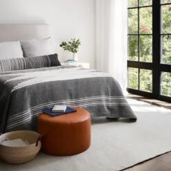 Torres Round Leather Ottoman - Medium & Large -Home Sale Shop Torres Leather Ottoman Medium 12