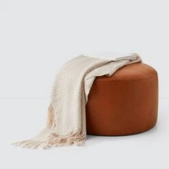 Torres Round Leather Ottoman - Medium & Large -Home Sale Shop Torres Leather Ottoman Medium 2