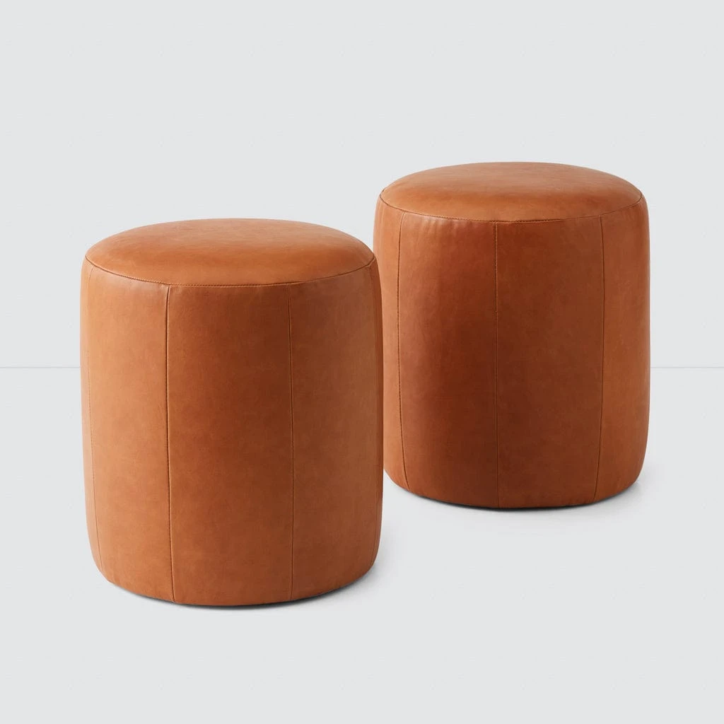 Torres Round Leather Ottoman - Small 6 Torres Round Leather Ottoman - Small - Image 4