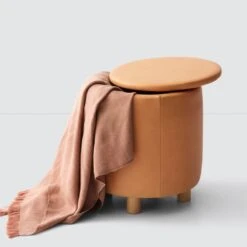 Torres Leather Storage Ottoman - Small -Home Sale Shop Torres Leather Storage Ottoman Small 3