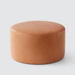 Torres Round Leather Ottoman - Medium & Large -Home Sale Shop Torres Round Ottoman Natural Large 1