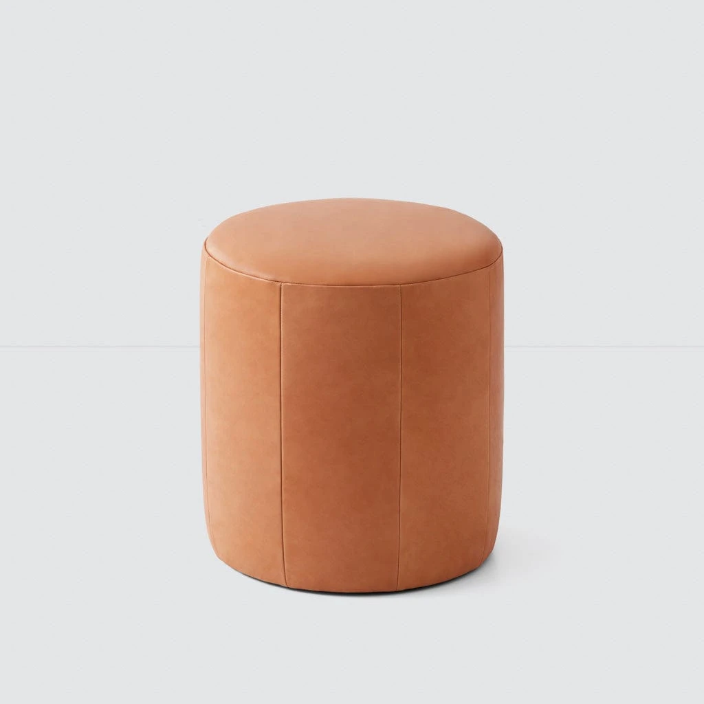 Torres Round Leather Ottoman - Small 12 Torres Round Leather Ottoman - Small - Image 10