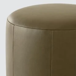 Torres Round Leather Ottoman - Small 34 Torres Round Leather Ottoman - Small -Home Sale Shop Torres Round Ottoman Olive Small 3