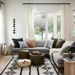 Torres Round Leather Ottoman - Small 32 Torres Round Leather Ottoman - Small -Home Sale Shop Torres Round Ottoman Olive Small 9