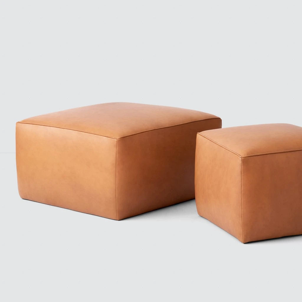 Torres Square Leather Ottoman - Medium & Large 3 Torres Square Leather Ottoman - Medium & Large