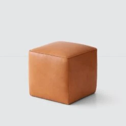 Torres Square Leather Ottoman - Small 33 Torres Square Leather Ottoman - Small -Home Sale Shop Torres Square Ottoman Natural Small 1