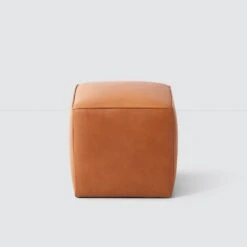 Torres Square Leather Ottoman - Small 31 Torres Square Leather Ottoman - Small -Home Sale Shop Torres Square Ottoman Natural Small 3