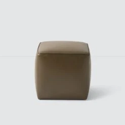 Torres Square Leather Ottoman - Small 20 Torres Square Leather Ottoman - Small -Home Sale Shop Torres Square Ottoman Olive Small 3