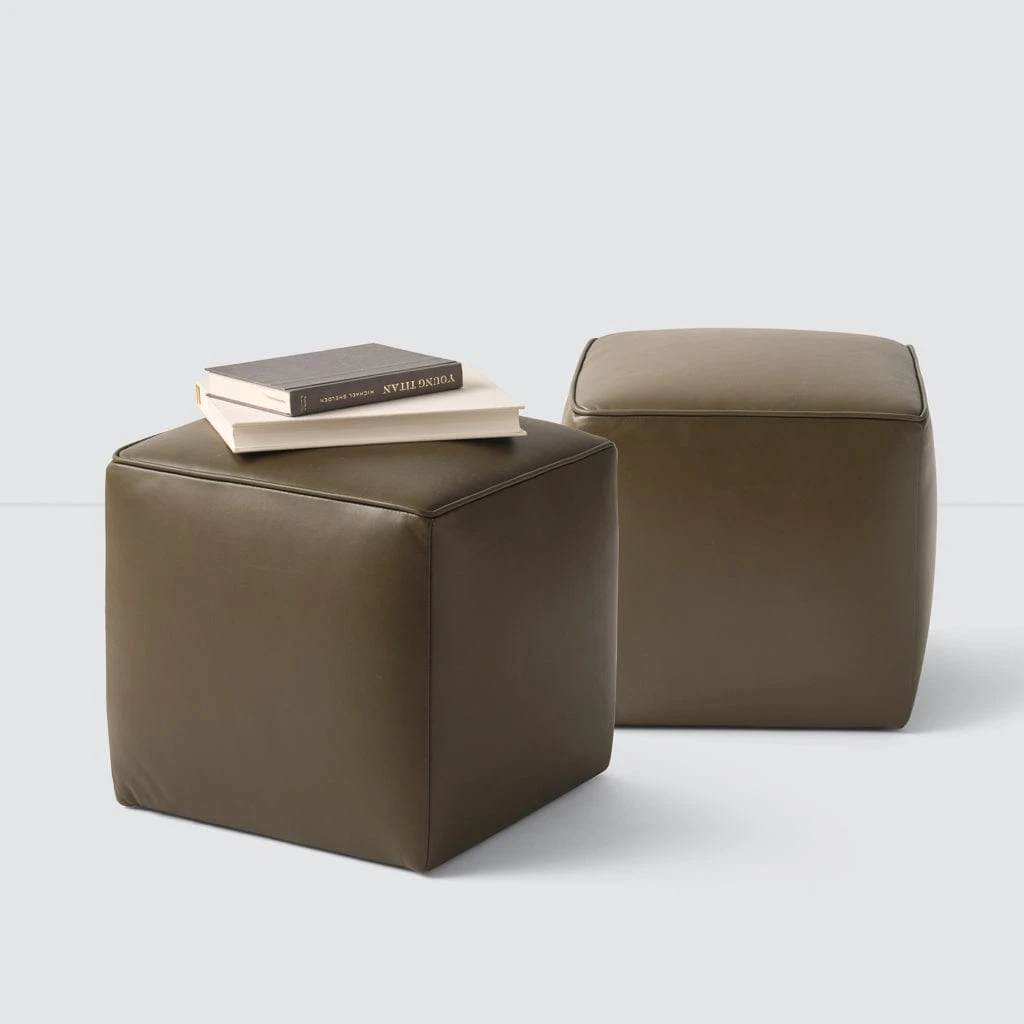 Torres Square Leather Ottoman - Small 4 Torres Square Leather Ottoman - Small - Image 2