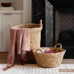 Totora Floor Basket 39 Totora Floor Basket -Home Sale Shop Totora Floor Basket Small 14 Labeled