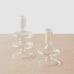 Veeha Glass Candle Holders - Set Of 2