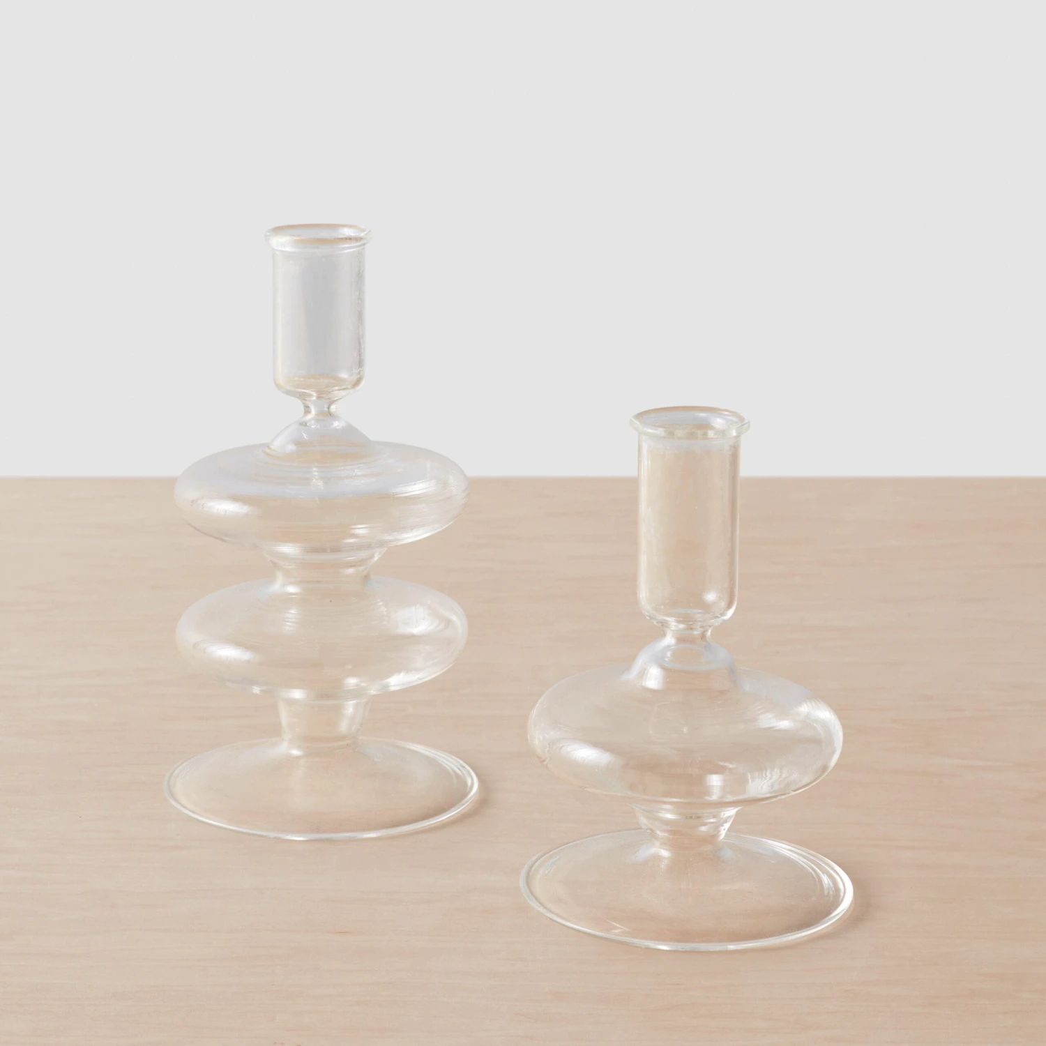 Veeha Glass Candle Holders - Set Of 2 2 Veeha Glass Candle Holders - Set Of 2